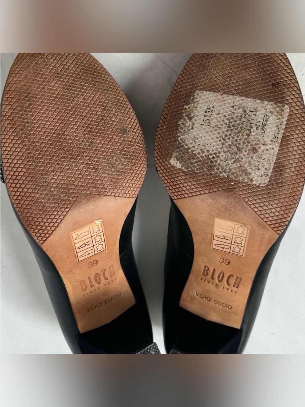 Bloch Leather Women’s Dance Shoes Size 8 Block Heel Round Toe - Picture 5 of 10